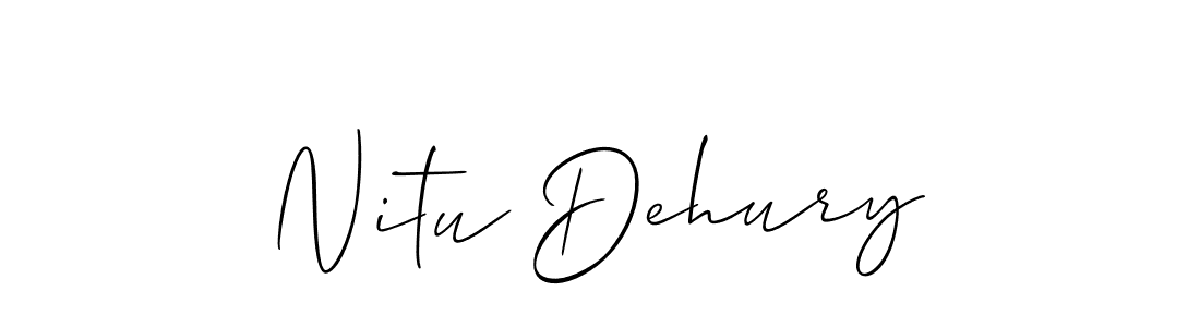 The best way (Allison_Script) to make a short signature is to pick only two or three words in your name. The name Nitu Dehury include a total of six letters. For converting this name. Nitu Dehury signature style 2 images and pictures png