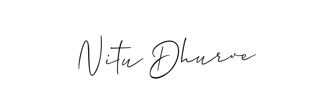 Allison_Script is a professional signature style that is perfect for those who want to add a touch of class to their signature. It is also a great choice for those who want to make their signature more unique. Get Nitu Dhurve name to fancy signature for free. Nitu Dhurve signature style 2 images and pictures png