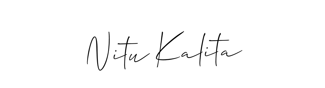 How to make Nitu Kalita name signature. Use Allison_Script style for creating short signs online. This is the latest handwritten sign. Nitu Kalita signature style 2 images and pictures png