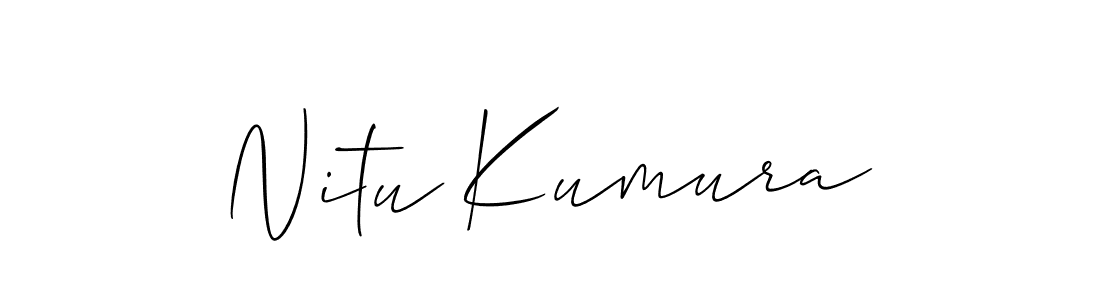 You should practise on your own different ways (Allison_Script) to write your name (Nitu Kumura) in signature. don't let someone else do it for you. Nitu Kumura signature style 2 images and pictures png