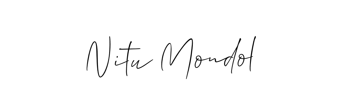 How to make Nitu Mondol signature? Allison_Script is a professional autograph style. Create handwritten signature for Nitu Mondol name. Nitu Mondol signature style 2 images and pictures png