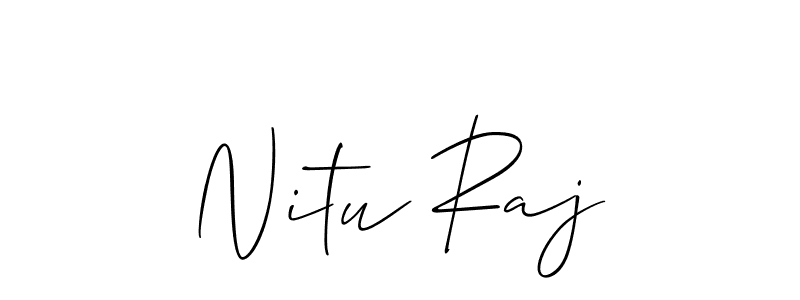 How to make Nitu Raj name signature. Use Allison_Script style for creating short signs online. This is the latest handwritten sign. Nitu Raj signature style 2 images and pictures png