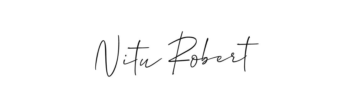 Create a beautiful signature design for name Nitu Robert. With this signature (Allison_Script) fonts, you can make a handwritten signature for free. Nitu Robert signature style 2 images and pictures png