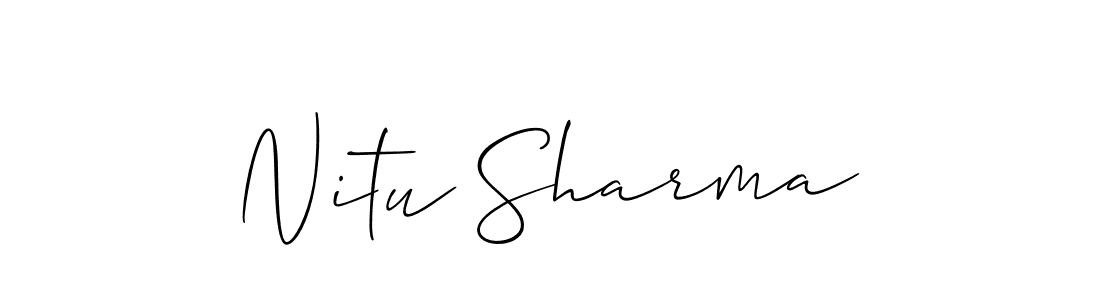Make a beautiful signature design for name Nitu Sharma. With this signature (Allison_Script) style, you can create a handwritten signature for free. Nitu Sharma signature style 2 images and pictures png