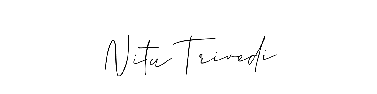 Also You can easily find your signature by using the search form. We will create Nitu Trivedi name handwritten signature images for you free of cost using Allison_Script sign style. Nitu Trivedi signature style 2 images and pictures png