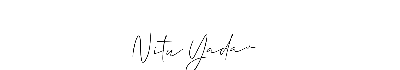 if you are searching for the best signature style for your name Nitu Yadav ६५. so please give up your signature search. here we have designed multiple signature styles  using Allison_Script. Nitu Yadav ६५ signature style 2 images and pictures png