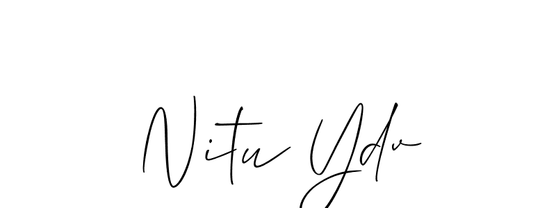 Make a short Nitu Ydv signature style. Manage your documents anywhere anytime using Allison_Script. Create and add eSignatures, submit forms, share and send files easily. Nitu Ydv signature style 2 images and pictures png