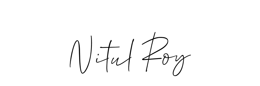 Make a beautiful signature design for name Nitul Roy. With this signature (Allison_Script) style, you can create a handwritten signature for free. Nitul Roy signature style 2 images and pictures png