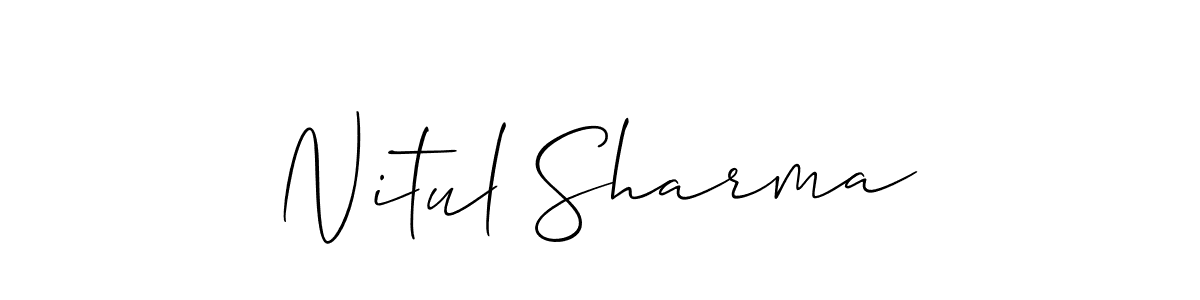 Make a beautiful signature design for name Nitul Sharma. With this signature (Allison_Script) style, you can create a handwritten signature for free. Nitul Sharma signature style 2 images and pictures png