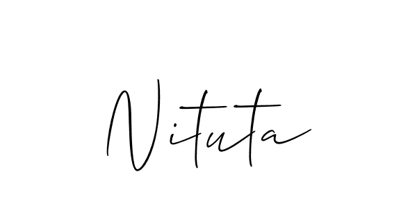 if you are searching for the best signature style for your name Nituta. so please give up your signature search. here we have designed multiple signature styles  using Allison_Script. Nituta signature style 2 images and pictures png