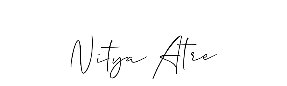 Nitya Atre stylish signature style. Best Handwritten Sign (Allison_Script) for my name. Handwritten Signature Collection Ideas for my name Nitya Atre. Nitya Atre signature style 2 images and pictures png