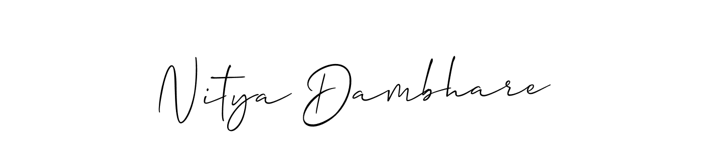 How to Draw Nitya Dambhare signature style? Allison_Script is a latest design signature styles for name Nitya Dambhare. Nitya Dambhare signature style 2 images and pictures png