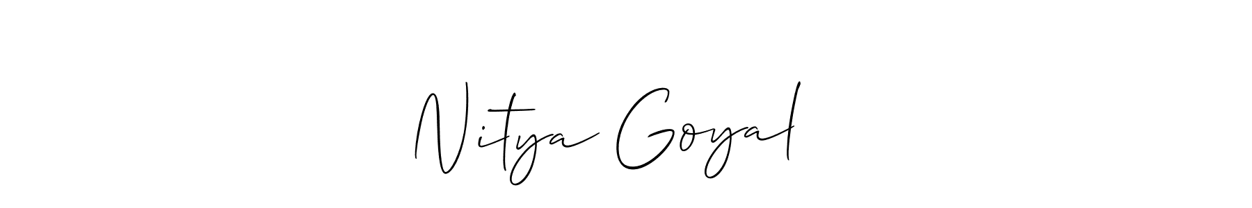 Make a short Nitya Goyal ❤️ signature style. Manage your documents anywhere anytime using Allison_Script. Create and add eSignatures, submit forms, share and send files easily. Nitya Goyal ❤️ signature style 2 images and pictures png