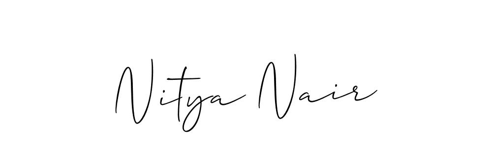 It looks lik you need a new signature style for name Nitya Nair. Design unique handwritten (Allison_Script) signature with our free signature maker in just a few clicks. Nitya Nair signature style 2 images and pictures png