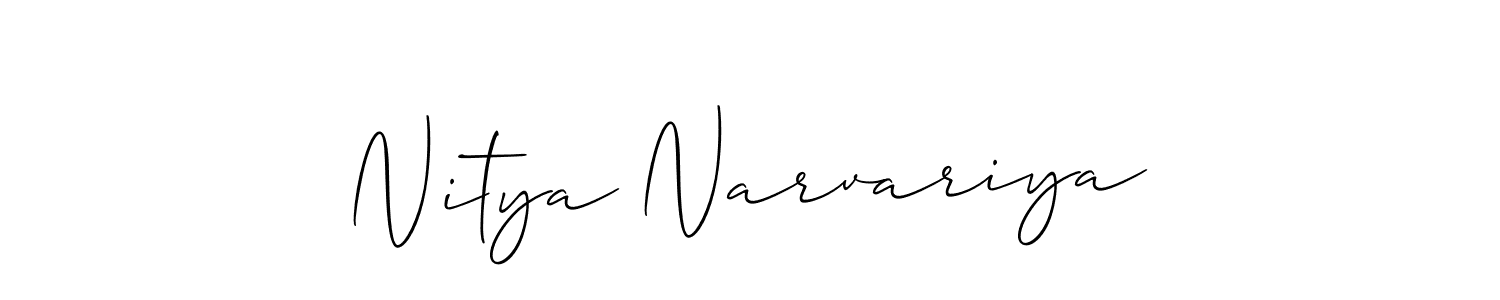 You should practise on your own different ways (Allison_Script) to write your name (Nitya Narvariya) in signature. don't let someone else do it for you. Nitya Narvariya signature style 2 images and pictures png