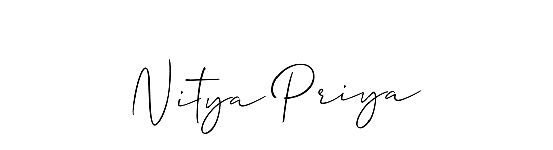 The best way (Allison_Script) to make a short signature is to pick only two or three words in your name. The name Nitya Priya include a total of six letters. For converting this name. Nitya Priya signature style 2 images and pictures png