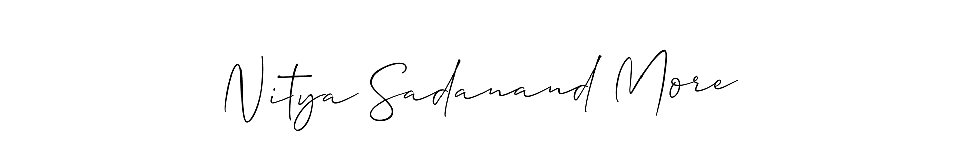 How to Draw Nitya Sadanand More signature style? Allison_Script is a latest design signature styles for name Nitya Sadanand More. Nitya Sadanand More signature style 2 images and pictures png