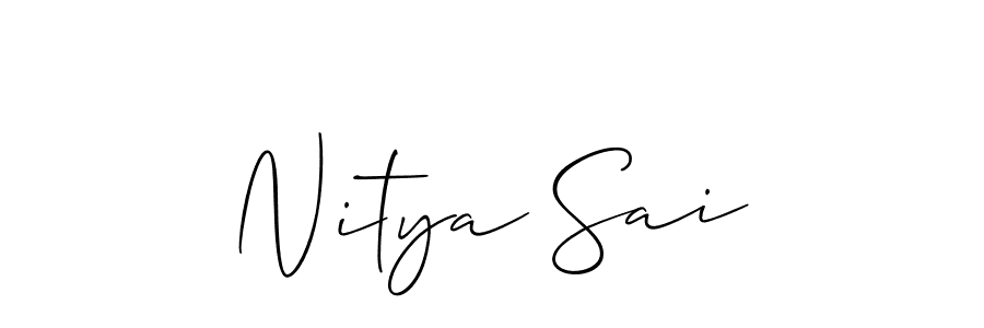 How to make Nitya Sai name signature. Use Allison_Script style for creating short signs online. This is the latest handwritten sign. Nitya Sai signature style 2 images and pictures png