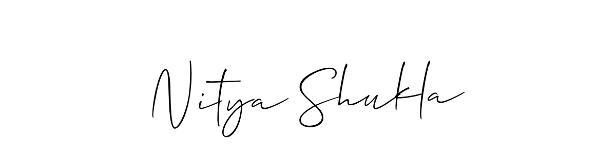 Also You can easily find your signature by using the search form. We will create Nitya Shukla name handwritten signature images for you free of cost using Allison_Script sign style. Nitya Shukla signature style 2 images and pictures png