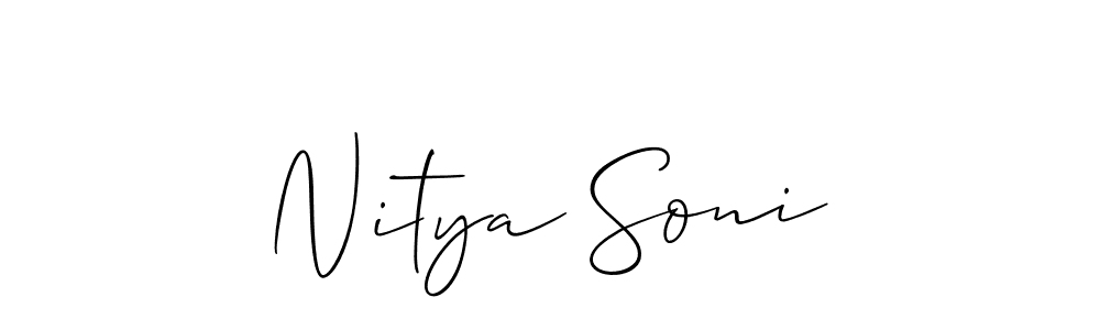 if you are searching for the best signature style for your name Nitya Soni. so please give up your signature search. here we have designed multiple signature styles  using Allison_Script. Nitya Soni signature style 2 images and pictures png