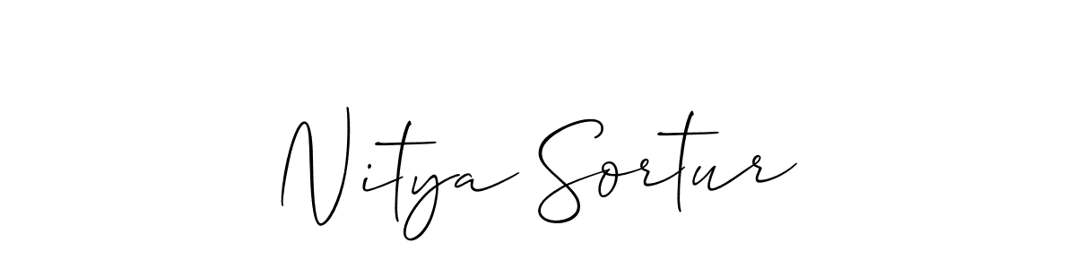 Create a beautiful signature design for name Nitya Sortur. With this signature (Allison_Script) fonts, you can make a handwritten signature for free. Nitya Sortur signature style 2 images and pictures png