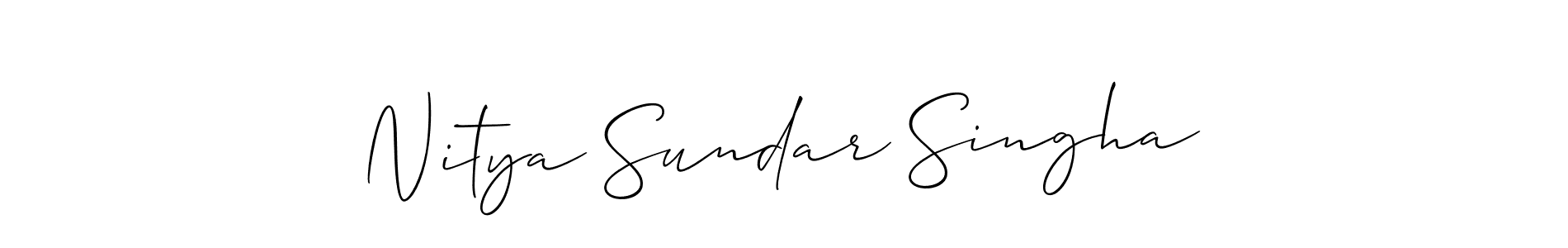 Design your own signature with our free online signature maker. With this signature software, you can create a handwritten (Allison_Script) signature for name Nitya Sundar Singha. Nitya Sundar Singha signature style 2 images and pictures png