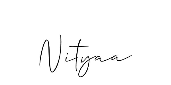 Create a beautiful signature design for name Nityaa. With this signature (Allison_Script) fonts, you can make a handwritten signature for free. Nityaa signature style 2 images and pictures png