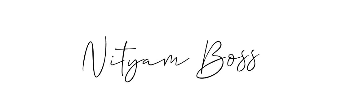 Allison_Script is a professional signature style that is perfect for those who want to add a touch of class to their signature. It is also a great choice for those who want to make their signature more unique. Get Nityam Boss name to fancy signature for free. Nityam Boss signature style 2 images and pictures png