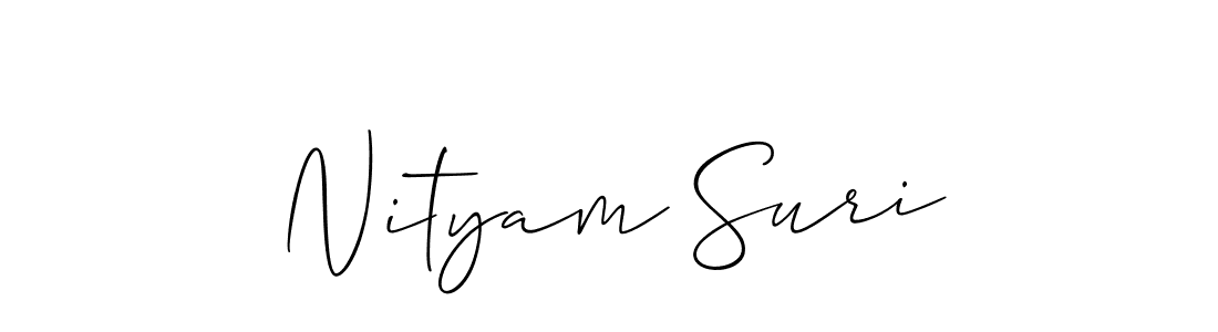 Also we have Nityam Suri name is the best signature style. Create professional handwritten signature collection using Allison_Script autograph style. Nityam Suri signature style 2 images and pictures png