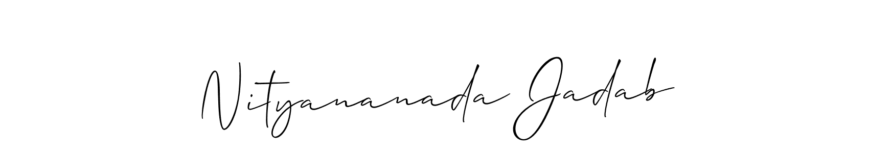 Create a beautiful signature design for name Nityananada Jadab. With this signature (Allison_Script) fonts, you can make a handwritten signature for free. Nityananada Jadab signature style 2 images and pictures png