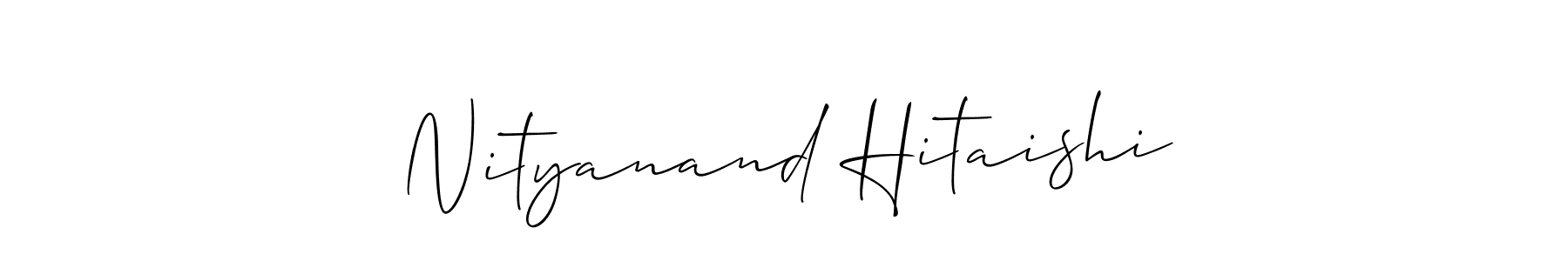 Create a beautiful signature design for name Nityanand Hitaishi. With this signature (Allison_Script) fonts, you can make a handwritten signature for free. Nityanand Hitaishi signature style 2 images and pictures png