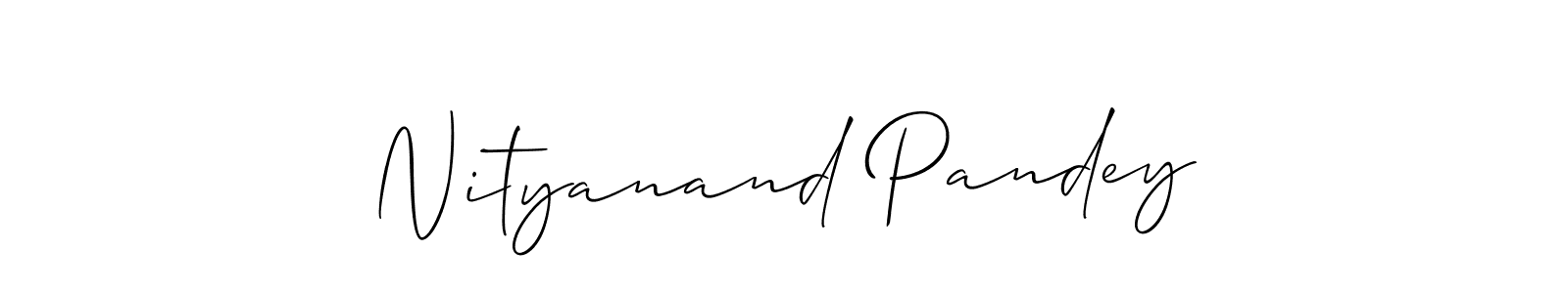The best way (Allison_Script) to make a short signature is to pick only two or three words in your name. The name Nityanand Pandey include a total of six letters. For converting this name. Nityanand Pandey signature style 2 images and pictures png