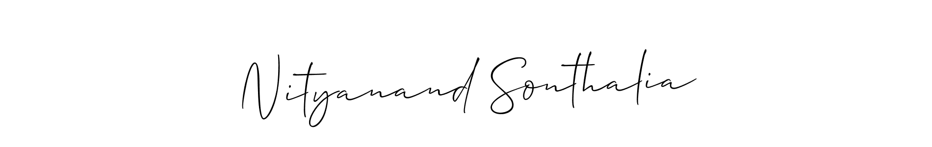 The best way (Allison_Script) to make a short signature is to pick only two or three words in your name. The name Nityanand Sonthalia include a total of six letters. For converting this name. Nityanand Sonthalia signature style 2 images and pictures png