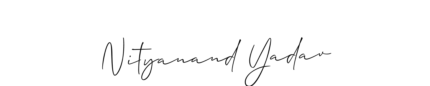 Create a beautiful signature design for name Nityanand Yadav. With this signature (Allison_Script) fonts, you can make a handwritten signature for free. Nityanand Yadav signature style 2 images and pictures png