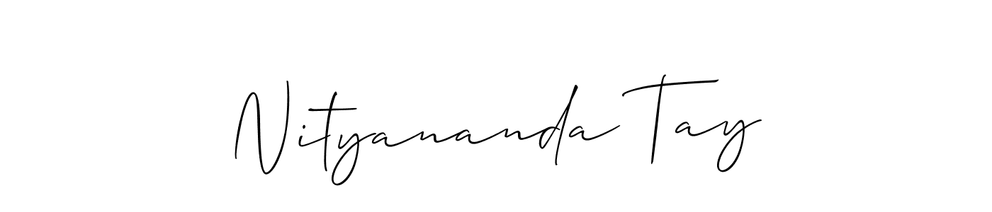 You should practise on your own different ways (Allison_Script) to write your name (Nityananda Tay) in signature. don't let someone else do it for you. Nityananda Tay signature style 2 images and pictures png