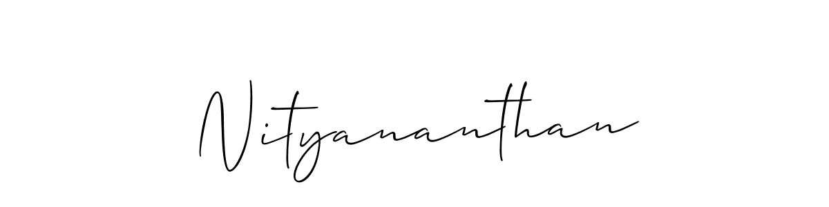 Use a signature maker to create a handwritten signature online. With this signature software, you can design (Allison_Script) your own signature for name Nityananthan. Nityananthan signature style 2 images and pictures png