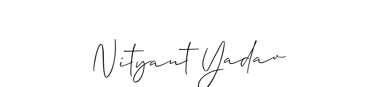 Make a beautiful signature design for name Nityant Yadav. With this signature (Allison_Script) style, you can create a handwritten signature for free. Nityant Yadav signature style 2 images and pictures png