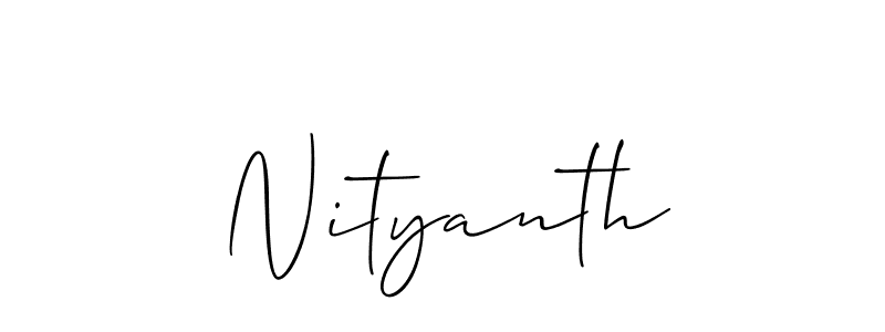 The best way (Allison_Script) to make a short signature is to pick only two or three words in your name. The name Nityanth include a total of six letters. For converting this name. Nityanth signature style 2 images and pictures png