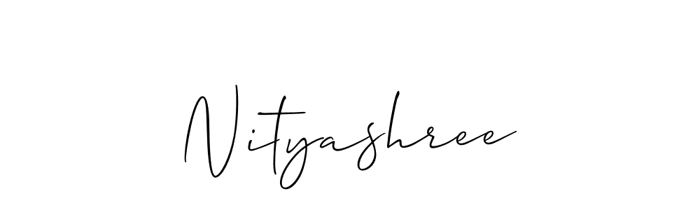 You should practise on your own different ways (Allison_Script) to write your name (Nityashree) in signature. don't let someone else do it for you. Nityashree signature style 2 images and pictures png