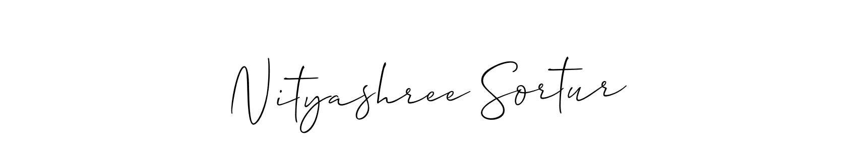 Design your own signature with our free online signature maker. With this signature software, you can create a handwritten (Allison_Script) signature for name Nityashree Sortur. Nityashree Sortur signature style 2 images and pictures png
