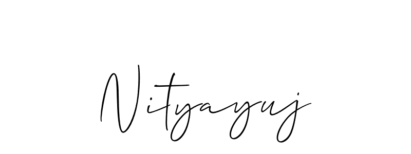 The best way (Allison_Script) to make a short signature is to pick only two or three words in your name. The name Nityayuj include a total of six letters. For converting this name. Nityayuj signature style 2 images and pictures png