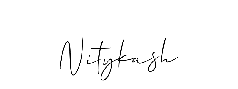 Use a signature maker to create a handwritten signature online. With this signature software, you can design (Allison_Script) your own signature for name Nitykash. Nitykash signature style 2 images and pictures png