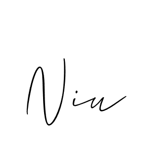 The best way (Allison_Script) to make a short signature is to pick only two or three words in your name. The name Niu include a total of six letters. For converting this name. Niu signature style 2 images and pictures png
