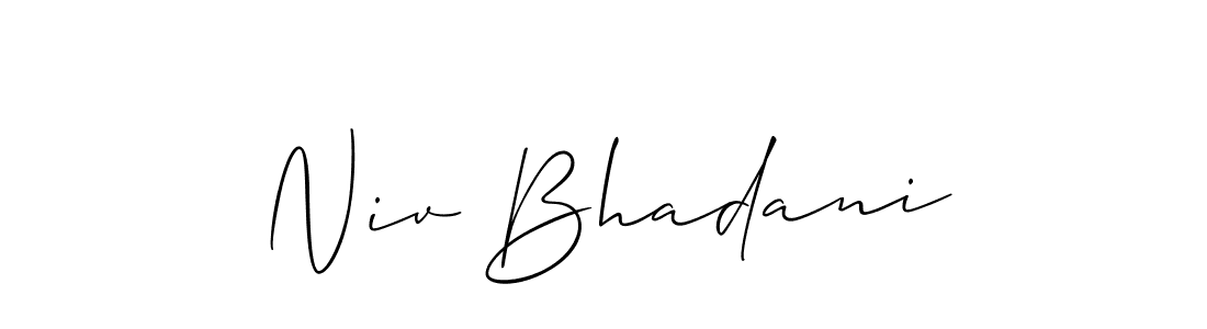Make a beautiful signature design for name Niv Bhadani. With this signature (Allison_Script) style, you can create a handwritten signature for free. Niv Bhadani signature style 2 images and pictures png