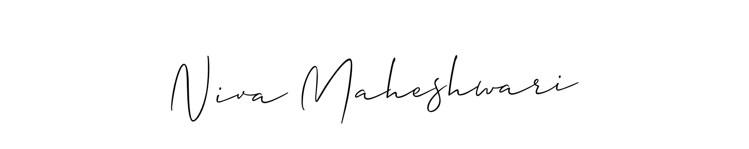 It looks lik you need a new signature style for name Niva Maheshwari. Design unique handwritten (Allison_Script) signature with our free signature maker in just a few clicks. Niva Maheshwari signature style 2 images and pictures png