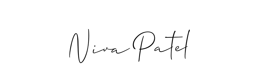 Niva Patel stylish signature style. Best Handwritten Sign (Allison_Script) for my name. Handwritten Signature Collection Ideas for my name Niva Patel. Niva Patel signature style 2 images and pictures png