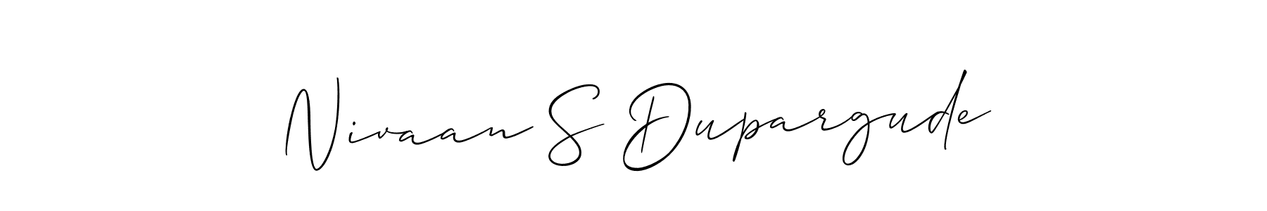 Allison_Script is a professional signature style that is perfect for those who want to add a touch of class to their signature. It is also a great choice for those who want to make their signature more unique. Get Nivaan S Dupargude name to fancy signature for free. Nivaan S Dupargude signature style 2 images and pictures png