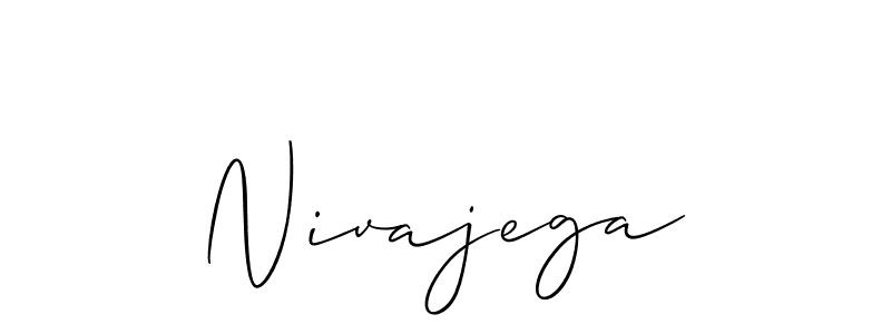 Use a signature maker to create a handwritten signature online. With this signature software, you can design (Allison_Script) your own signature for name Nivajega. Nivajega signature style 2 images and pictures png