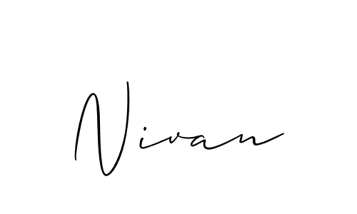 Allison_Script is a professional signature style that is perfect for those who want to add a touch of class to their signature. It is also a great choice for those who want to make their signature more unique. Get Nivan name to fancy signature for free. Nivan signature style 2 images and pictures png