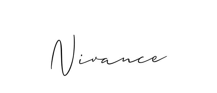 Use a signature maker to create a handwritten signature online. With this signature software, you can design (Allison_Script) your own signature for name Nivance. Nivance signature style 2 images and pictures png